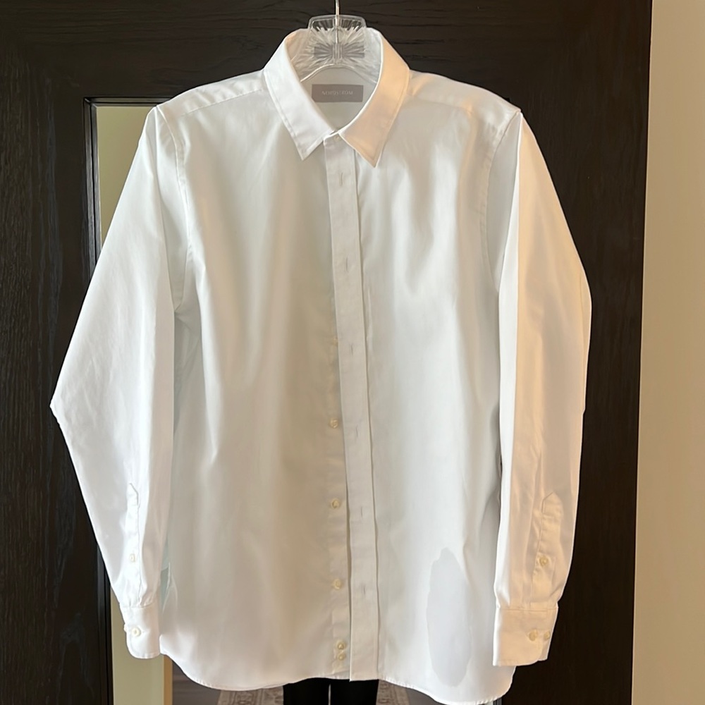 Boys white long sleeve dress shirt